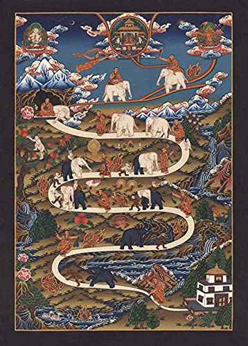 Thangka Der Weg ins Nirwana Kunstdruck Druck Kunstdruck religiöses Wandbild Reproduktion 40x50 cm von Thangka Reproduktion