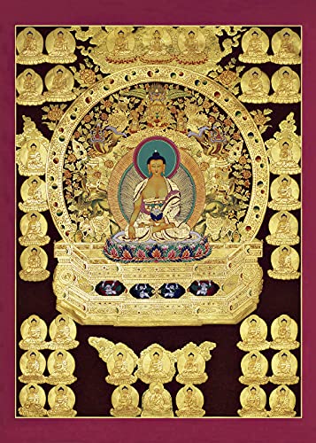 Thangka Druck Kunstdruck religiöses Wandbild Buddha Reproduktion 50x70 cm von Thangka Reproduktion