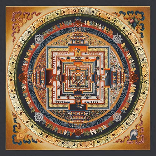 Thangka Kalachakra Mandala Druck Kunstdruck religiöses Wandbild Reproduktion 60x60 cm von Thangka Reproduktion