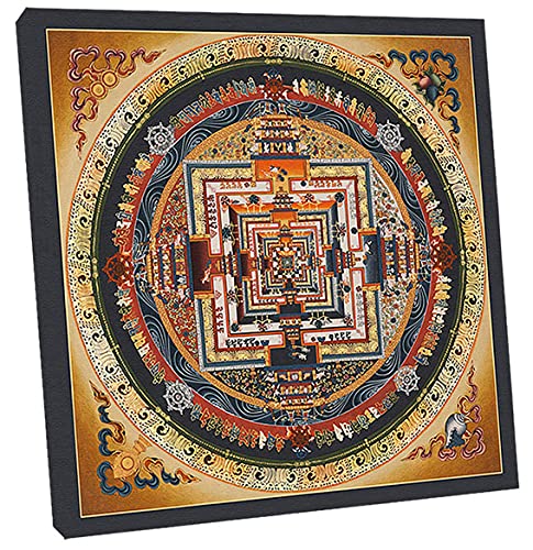 Thangka Kalachakra Mandala Leinwandbild Druck religiöses Wandbild Reproduktion 40x40 cm von Thangka Reproduktion