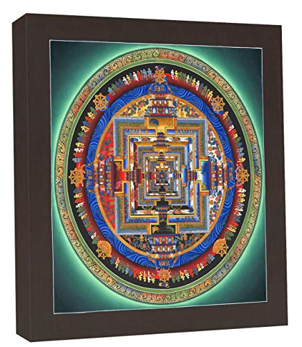 Thangka Kalachakra Mandala Leinwandbild religiöses Wandbild Reproduktion 40x40 cm von Thangka Reproduktion