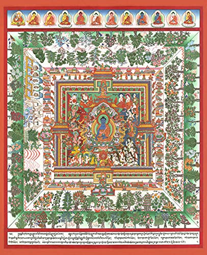Thangka Medizinbuddha Mandala Kunstdruck Druck Kunstdruck religiöses Wandbild Reproduktion 40x50 cm von Thangka Reproduktion