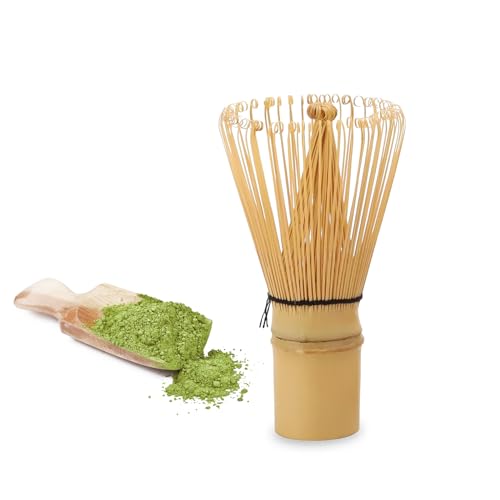 Thapncow Natürliches Bambus-Tee-Set| Bambusbesen für Matcha-Tee|Matcha-Schneebesen|Matcha-Pulver-Zubereitung|schneebesen holz|Matchabesen|Küchengeräte und Gadgets für die Teezubereitung (100 Zähne) von Thapncow