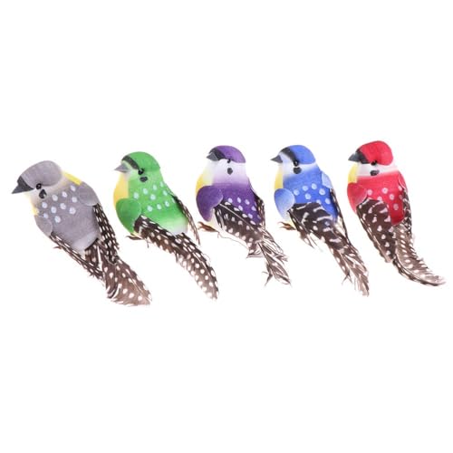 Thapncow Pack of 5 Bird Decoration, Artificial Birds in 5 Colourful Colours, Decorative Birds with Clip, Decorative Birds with Feathers, for Garden, Spring Thapncow Pack of 5 Bird Decoration, Artificial Birds in 5 Colourful Colours, Decorative Birds with Clip, Decorative Birds with Feathers, for Garden, Spring von Thapncow