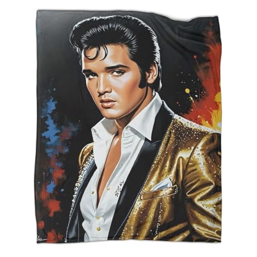 Der Elvis Flanelldecke Weich Warm Flauschig Kuscheldecke Als Sofadecke Couchdecke Tagesdecke Für Kinder Erwachsene 40x50inch(100x130cm) von TharEau