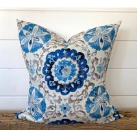 Medaillon Kissenbezug, Schlammtuch Kissen, Dekokissen, Kobalt Marineblau Boho Kissen von ThatDutchGirlHome