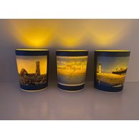 3Er Set Handgemachte Glas Votiv/Teelicht Kerzenhalter Von Scituate Light von ThatFabledShore