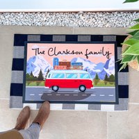 Personalisierte Bedruckte Campervan Fußmatte Reisegeschenk, Personalisierte Fußmatte, Camping Gummi Camper Van Decor von Thatsnicethatuk