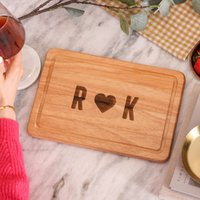 Personalisiertes Herz Initialen Holz Schneidebrett Geschenk, Handgefertigtes Holz, Personalisiertes Schneidebrett, Benutzerdefiniertes Charcuterie von Thatsnicethatuk