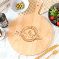 Personalisierte Pizzeria Schneidebrett | Pizza Tablett Paddle Board Geschenk Für Papa Personalisierbares Pizzaofen von Thatsnicethatuk