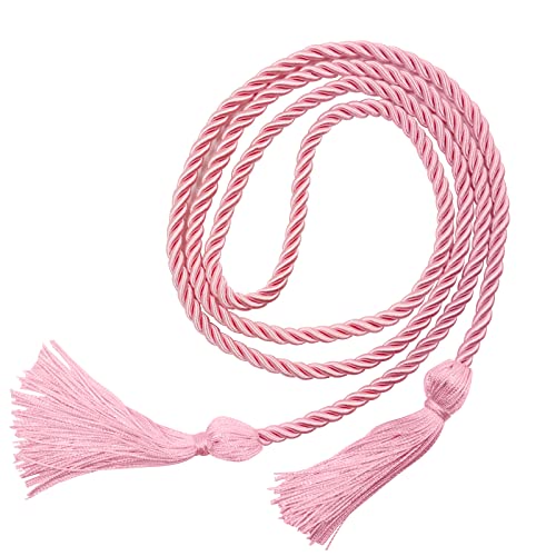 168 cm große Quastenschnur, Abschlussfeier, geflochtene einfarbige Ehrenschnur, Abschlussfeier, Ehrenschnur, Seilgürtel, Abschlussseile, hohe Ehre für Abschlusstage (rosa) von Thatyro