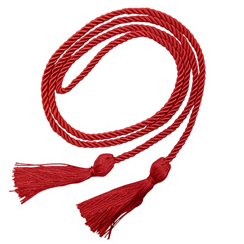 168 cm große Quastenschnur, Abschlussfeier, geflochtene einfarbige Ehrenschnur, Abschlussfeier, Ehrenschnur, Seilgürtel, Abschlussseile, hohe Ehre für Abschlusstage (rot) von Thatyro