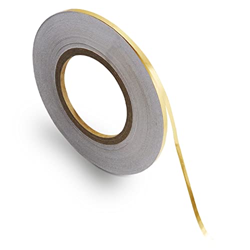 Bodenfliesen Goldfolie Linien Metallisiertes Spiegelband, Selbstklebende Fliesennaht Aufkleber, Wasserdichte Lücke Dichtungsfolie Dekor Klebeband für Wand, Schrank, Küche (0,5 cm x 50 Meter, Gold) von Thatyro