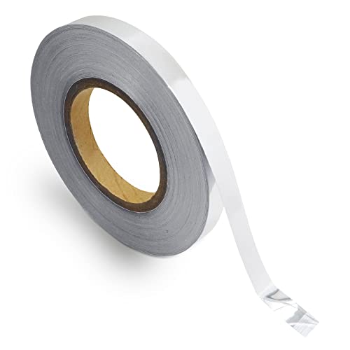 Thatyro Bodenfliesen Goldfolienlinien metallisiertes Spiegelband, selbstklebende Fliesennahtaufkleber, wasserdichte Lückenversiegelungsfolie Dekorband für Wand, Schrank, Küche (1,5 cm x 50 m, Silber) von Thatyro