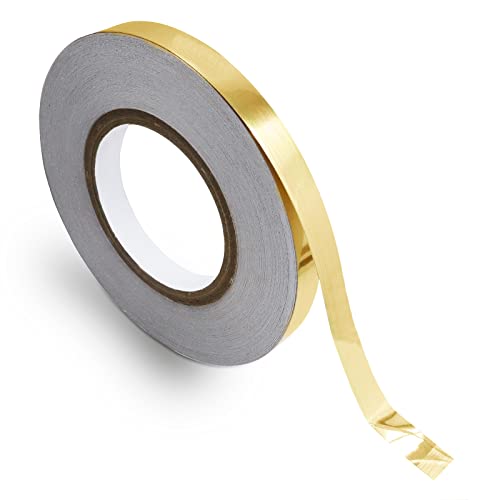 Thatyro Bodenfliesen Goldfolienlinien metallisiertes Spiegelband, selbstklebende Fliesennahtaufkleber, wasserdichte Lückenversiegelungsfolie Dekorband für Wand, Schrank, Küche (1,5 cm x 50 m, Gold) von Thatyro