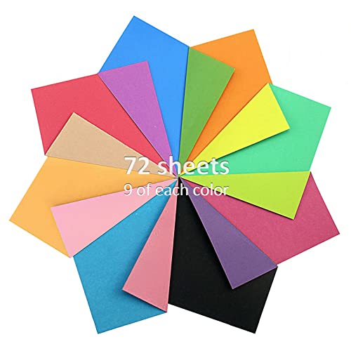 Origami-Papier, doppelseitig, verschiedene Farben, 8 lebendige Farben, Kami-Papier, 15,2 cm, quadratisches faltbares Papierhandwerk, Origami-Blätter für Anfänger und Erwachsene DIY (72) von Thatyro