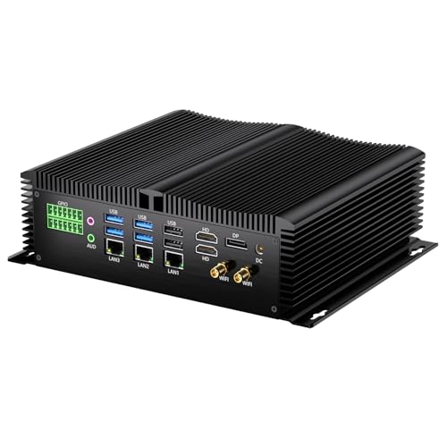 Thdeukoty Industrial Mini Pc mit 12th Gen Core i5-1235U(10C/12T), 32G DDR5 RAM 1T Pcie 4.0 SSD, WIFI6, BT5.2, 4xUSB3.0, 3x2.5G LAN, 8xCOM, SIM, GPIO, P/S2 Ports, Win 11 Pro Lüfterloser Computer von Thdeukoty