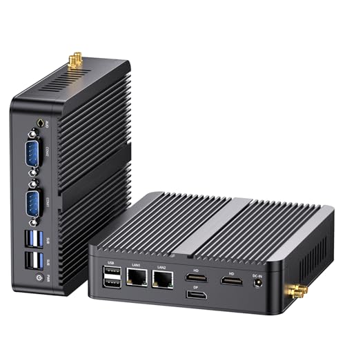 Thdeukoty Industrie Mini PC N100, Vorinstalliertes Windows 11 Pro, Intel Alder Lake N100 (3.4GHz), 16G DDR4 RAM 256G Pcie M.2 SSD, WIFI6/BT5.2/USB3.0/RJ45/VESA/COM Anschlüsse, Lüfterloser Computer von Thdeukoty