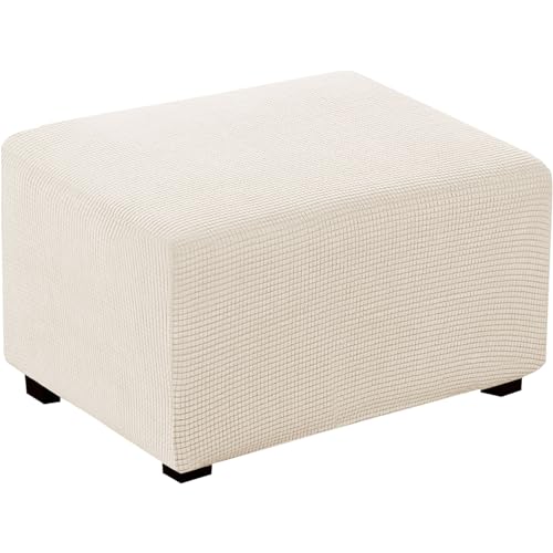 Thdsubb Ohrensessel Überzug Sesselbezug Sessel Sessel-Überwürfe Tiger Stuhlbezug Ottomane Schonbezug Hockerüberzug Husse Für Fußhocker (Beige,Ottomane Rechteck L) von Thdsubb