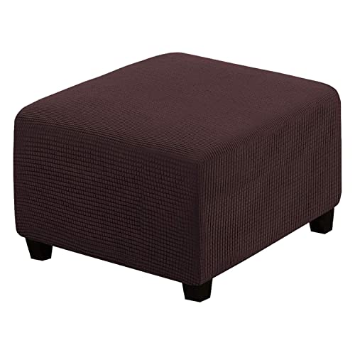 Thdsubb Ohrensessel Überzug Sesselbezug Sessel Sessel-Überwürfe Tiger Stuhlbezug Ottomane Schonbezug Hockerüberzug Husse Für Fußhocker (Braun,Ottoman Quadrat L) von Thdsubb
