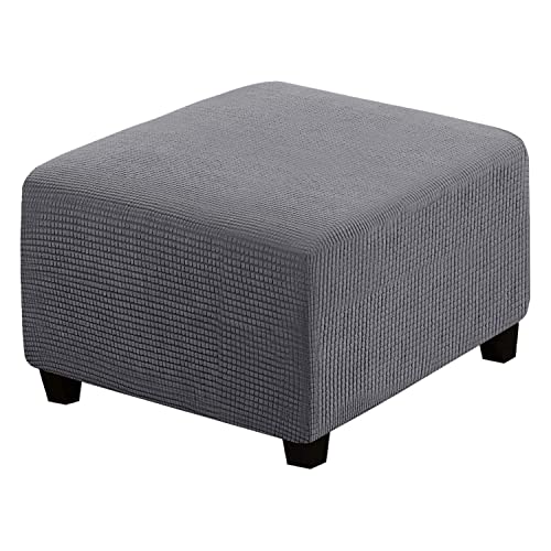 Thdsubb Ohrensessel Überzug Sesselbezug Sessel Sessel-Überwürfe Tiger Stuhlbezug Ottomane Schonbezug Hockerüberzug Husse Für Fußhocker (Grau,Ottomane Quadrat XXL) von Thdsubb