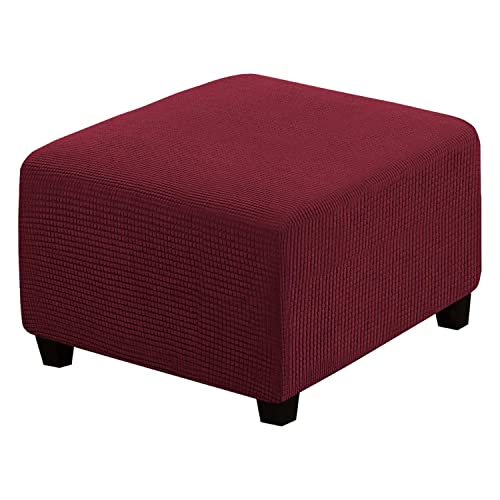 Thdsubb Ohrensessel Überzug Sesselbezug Sessel Sessel-Überwürfe Tiger Stuhlbezug Ottomane Schonbezug Hockerüberzug Husse Für Fußhocker (Rot,Ottoman Quadrat M) von Thdsubb