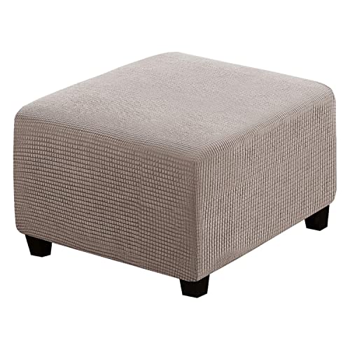 Thdsubb Ohrensessel Überzug Sesselbezug Sessel Sessel-Überwürfe Tiger Stuhlbezug Ottomane Schonbezug Hockerüberzug Husse Für Fußhocker (Taupe,Ottoman Quadrat L) von Thdsubb