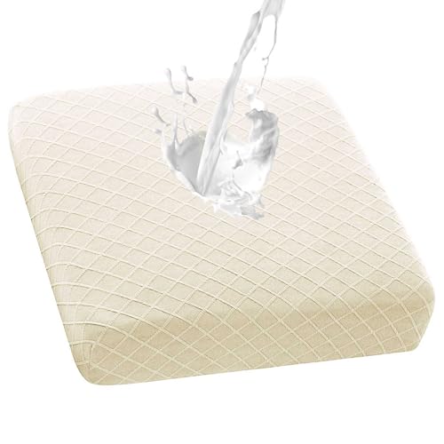 Thdsubb Sofa Sitzkissenbezug Wasserdicht Sofabezug Stretch Couchkissenbezug rutschfest Couchkissen Schonbezüge ür den Innen- und Außenbereich (Beige,1 Stück) von Thdsubb