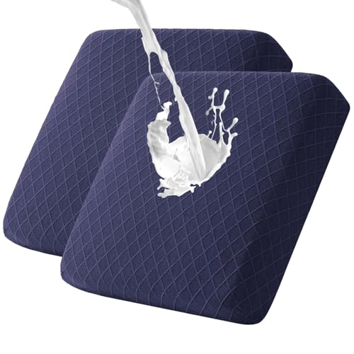 Thdsubb Sofa Sitzkissenbezug Wasserdicht Sofabezug Stretch Couchkissenbezug rutschfest Couchkissen Schonbezüge ür den Innen- und Außenbereich (Marineblau,2 Stück) von Thdsubb