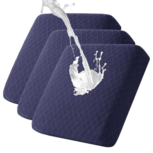 Thdsubb Sofa Sitzkissenbezug Wasserdicht Sofabezug Stretch Couchkissenbezug rutschfest Couchkissen Schonbezüge ür den Innen- und Außenbereich (Marineblau,3 Stück) von Thdsubb