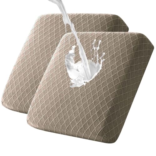 Thdsubb Sofa Sitzkissenbezug Wasserdicht Sofabezug Stretch Couchkissenbezug rutschfest Couchkissen Schonbezüge ür den Innen- und Außenbereich (Taupe,2 Stück) von Thdsubb