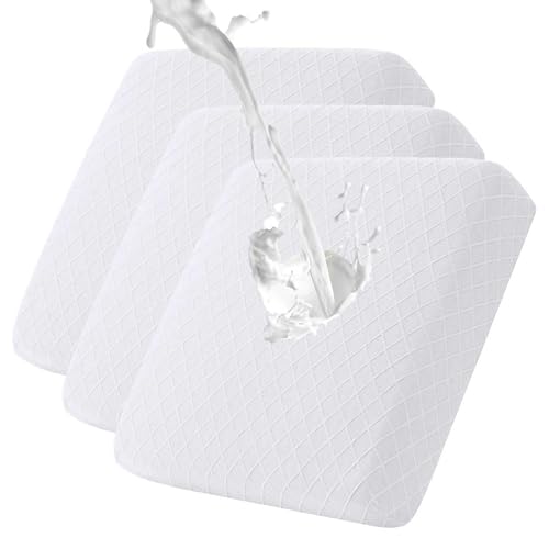 Thdsubb Sofa Sitzkissenbezug Wasserdicht Sofabezug Stretch Couchkissenbezug rutschfest Couchkissen Schonbezüge ür den Innen- und Außenbereich (Weiß,3 Stück) von Thdsubb