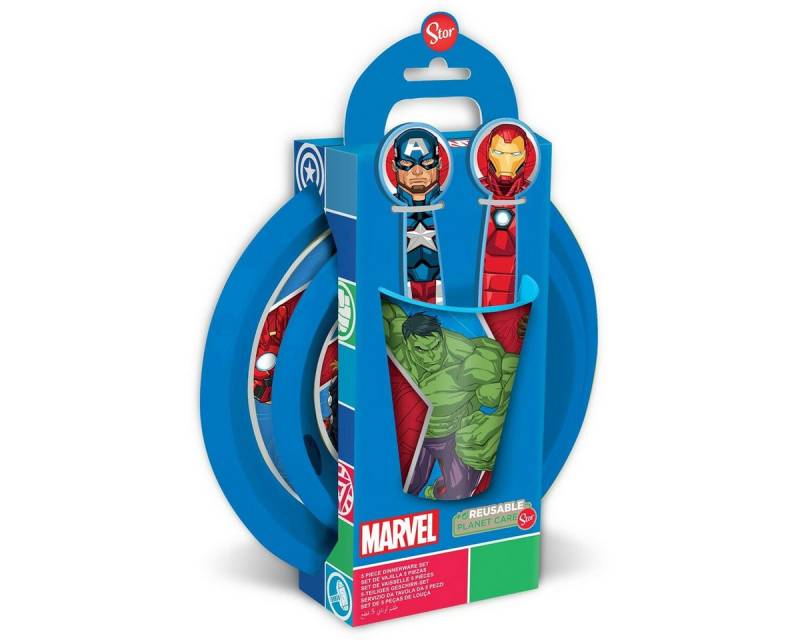 The AVENGERS Kindergeschirr-Set Kindergeschirr Kinder-Essgeschirr Kinder-Teller-Set The Avengers CZ113, Kunststoff von The AVENGERS