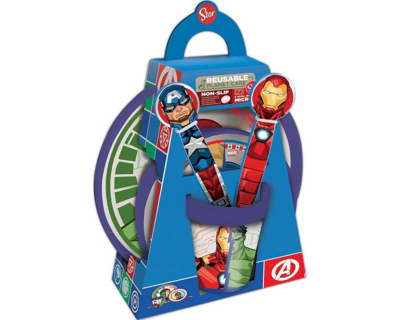 The AVENGERS Kindergeschirr-Set Kindergeschirr Kinder-Essgeschirr Kinder-Teller-Set The Avengers CZ113, Kunststoff von The AVENGERS