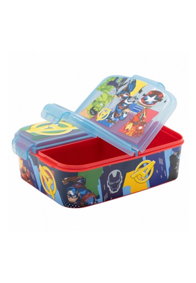The AVENGERS Lunchbox Captain America Hulk Iron Man Brotdose, Vesperdose mit 3 Fächern von The AVENGERS