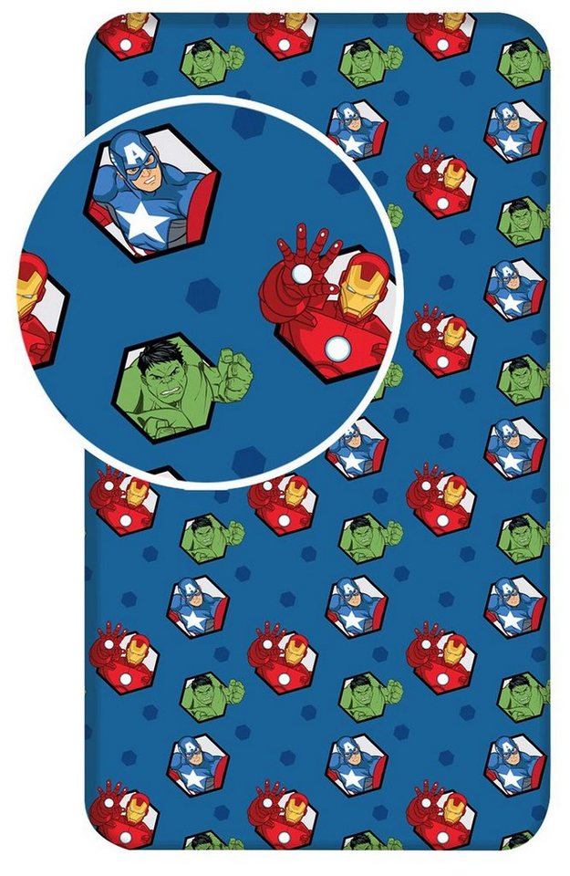 The AVENGERS Spannbettlaken Marvel Avengers Spannbettlaken Iron Man Hulk, Renforcé, (1 Stück) von The AVENGERS