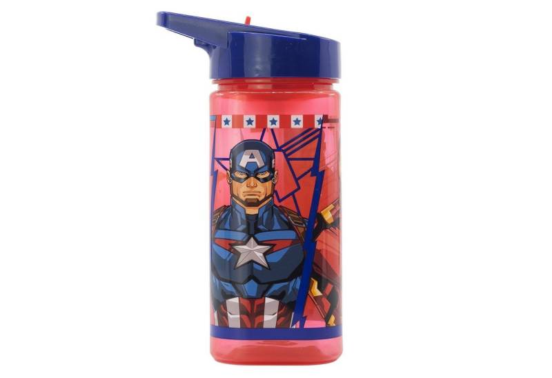 The AVENGERS Trinkflasche Marvel, Kinderflasche mit Tragegriff & Trinkkappe 530 ml BPA frei von The AVENGERS