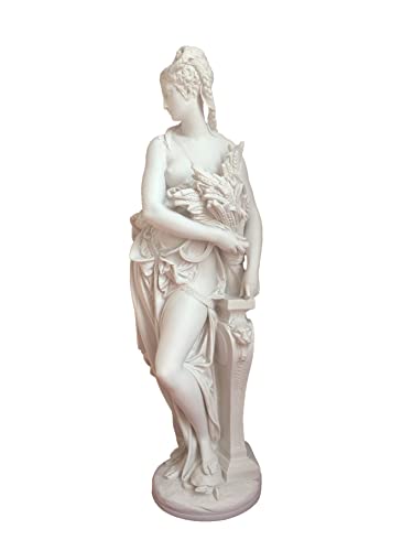 The Ancient Home Statue Harvest Goddess Ceres & Demeter, weißer Marmor, 72 cm, für Innen- und Außenbereich von The Ancient Home