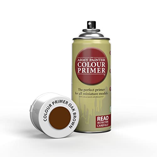 The Army Painter Color Primer Oak Brown, 400 ml Acryl Sprühgrundierung, Sprühfarbe für Miniaturgrundierung, Tisch-Rollenspiele, Brettspiele und Wargames Miniaturmodellierung von The Army Painter