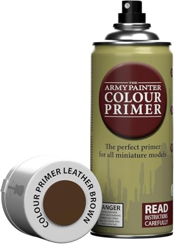 The Army Painter, Colour Primer Leather Brown, 400 ml Grundierung Spray Braun - Acryllack Spray für Fantasy Modellbau Wargames Tabletop Figuren, Warhammer & Dnd Miniatures von The Army Painter