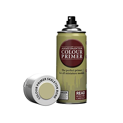 The Army Painter Colour Primer, Skeleton Bone 400 ml Grundierung Spray, Primer Spray, Acryllack Spray für Fantasy Model Miniaturen Bemalen und Warhammer Figuren von The Army Painter