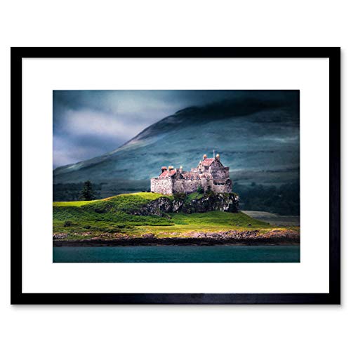 DUART CASTLE SCOTLAND ISLE MULL BLACK FRAME FRAMED ART PRINT PICTURE B12X9587 von Wee Blue Coo