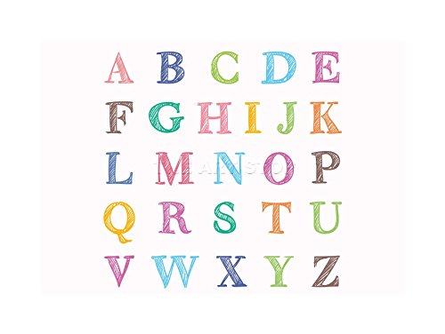 The Art Stop ABC LETTERS ALPHABET COLOURFUL KIDS CHILDREN PHOTO FRAMED PRINT PICTURE F12X031 von Wee Blue Coo