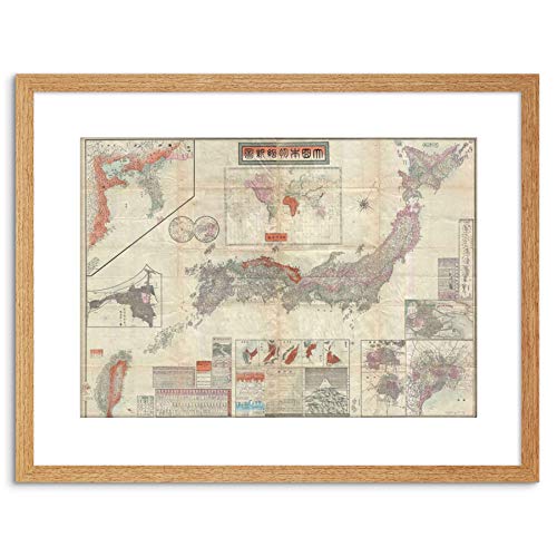 The Art Stop MAP ANTIQUE MEIJI IMPERIAL JAPAN DIAGRAM FRAMED PRINT F97X3484 von The Art Stop