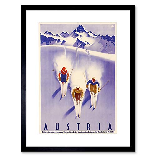 The Art Stop TRAVEL TOURISM WINTER SPORT AUSTRIA SKI SNOW ALPS FRAMED PRINT PICTURE F12X1472 von Wee Blue Coo