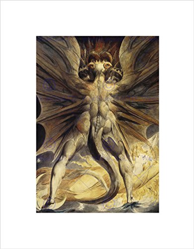 William Blake RED Dragon Woman Clothed Sun 1805 Framed Art Print Mount B12X2274 von The Art Stop