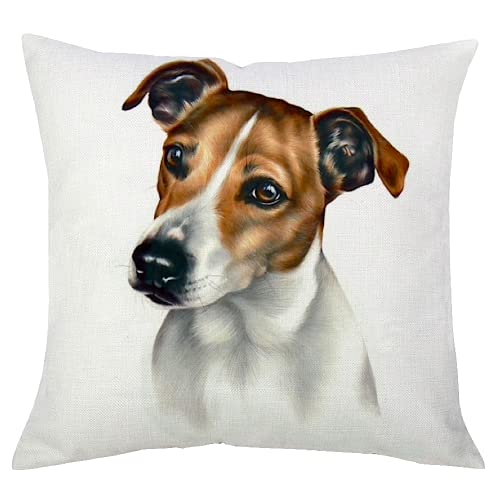 The Beach Stop Kissenbezug, Motiv Hund, Jack Russel, 45 x 45 cm von The Beach Stop