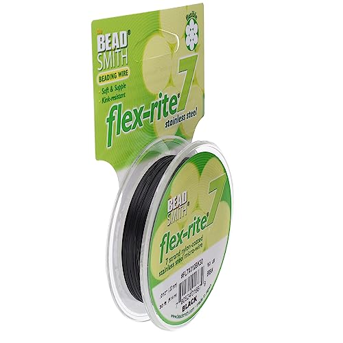Black Flex Rite Beading Stringing Wire .012 Inch 30 Feet Nylon Coated Stainless Steel 7 Strand Tigertail 8lb Break by BeadSmith Flex Rite Black Flex Rite Beading Stringing Wire .012 Inch 30 Feet Nylon Coated Stainless Steel 7 Strand Tigertail 8lb Break by BeadSmith Flex Rite von The Beadsmith