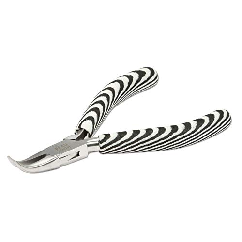 The Beadsmith Gebogene Kettenzange – Zebra-Drucklinie – 152 mm – bequemer Griff mit doppelten Blattfedern – Werkzeug zur Schmuckherstellung von Armbändern, Ohrringen und Halsketten von The Beadsmith