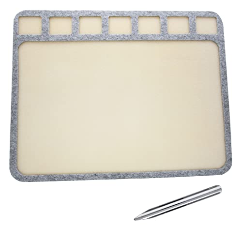 The Beadsmith Rocailles-Schatzmatte – 35,6 x 27,9 cm – weiche Oberfläche, 7 Fächer, erhöhter Rand – inklusive 15,2 cm Schaufel EEZ – ideal für Rocaille-Projekte, Perlenstickerei, Schmuckherstellung von The Beadsmith